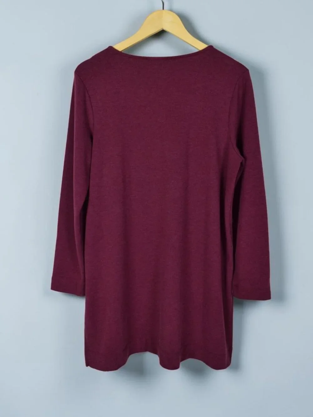 J. JILL LUXE TENCEL PURE JILL MAROON PURPLE V-NECK SWEATSHIRT TUNIC TOP - Picture 6 of 8